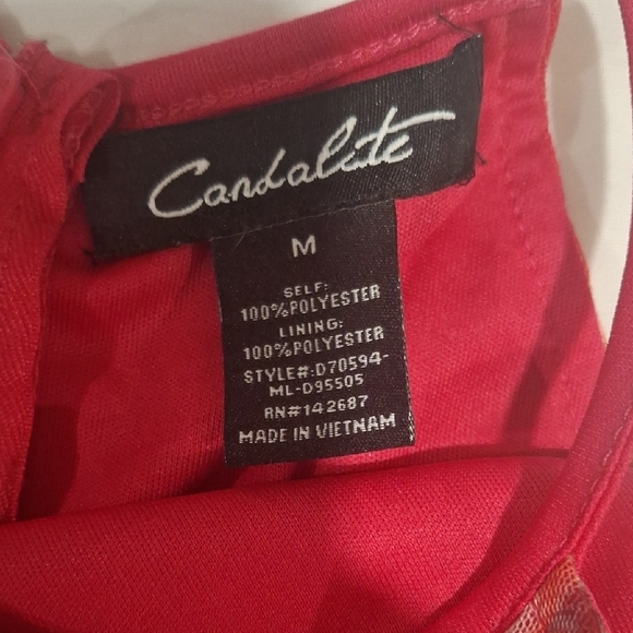 Candalite Wome's Floral Red Maxi Dress Size M - Picture 3 of 9